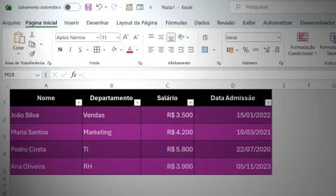 Inserir Tabela na Planilha de Excel