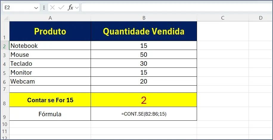 Contar Células 15 com a Função Cont-SE no Excel