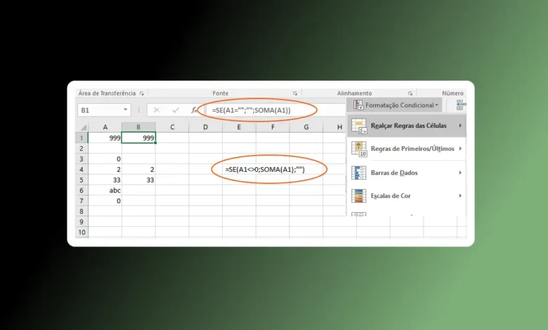 Ocultar Valores Zero Retornados por uma Função do Excel