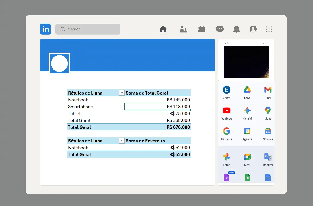 Colar uma Tabela do Excel no Gmail