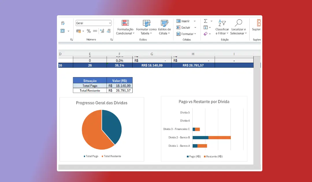 Planilha de Controle de Dívidas no Excel