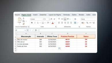 Planilha de Manutenção de Veículos