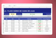 Planilha de Caixa de Loja Grátis no Excel