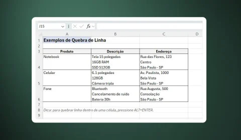 Usar Quebra de Linha para Dividir Texto em Colunas no Excel