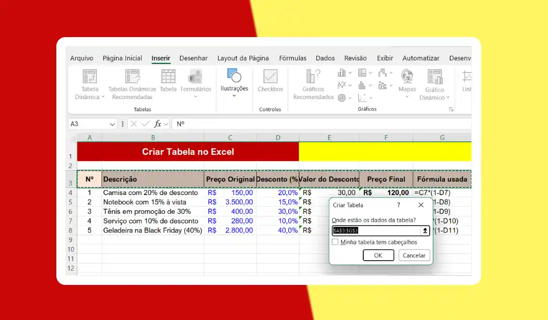 Como Criar Tabelas Automáticas no Excel do Zero