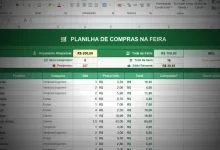 Planilha de Compras na Feira