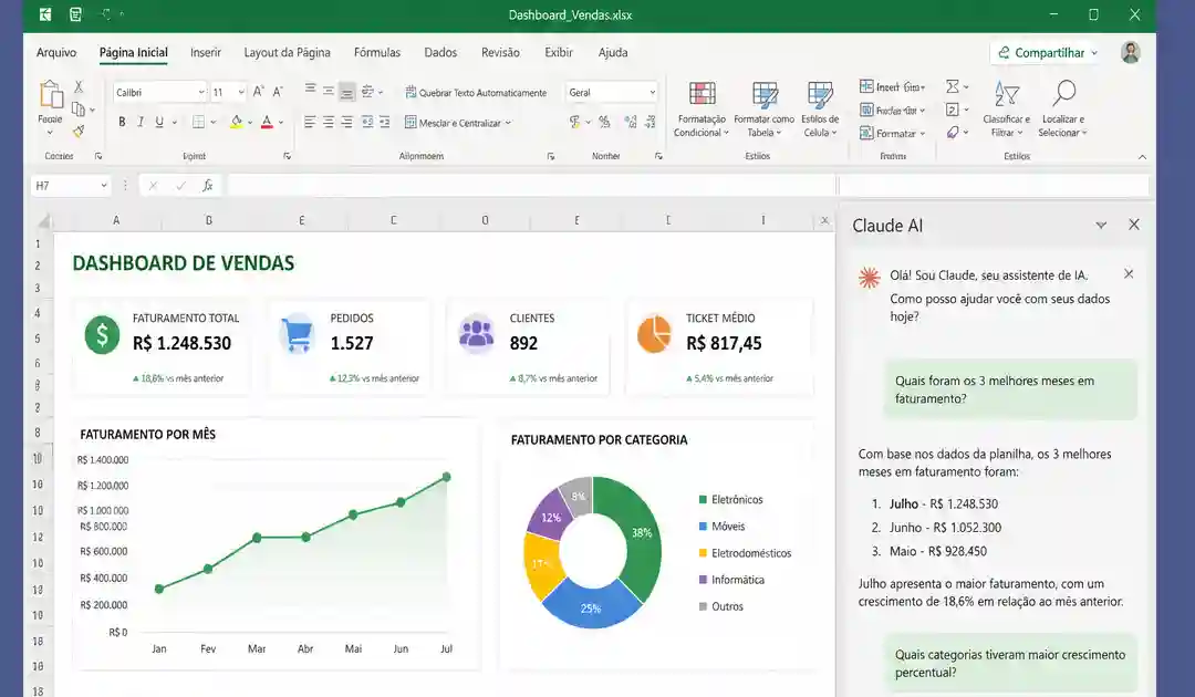 Claude Transforma uma Lista de Tarefas em um Plano de Projeto Estruturado no Excel