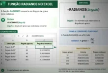 Função RADIANOS no Excel
