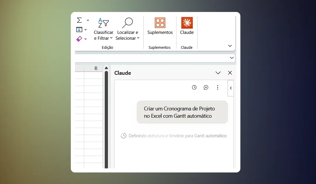 usar o Claude para Criar um Cronograma de Projeto no Excel