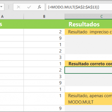 Como saber quais números mais repetem em um intervalo de células
