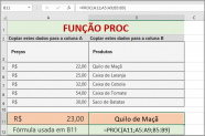 Função PROC do Excel Correspondência Aproximada