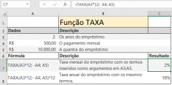Função TAXA do Excel aprenda como usar