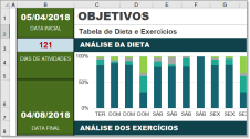 Tabela em Excel para Dieta e Exercícios